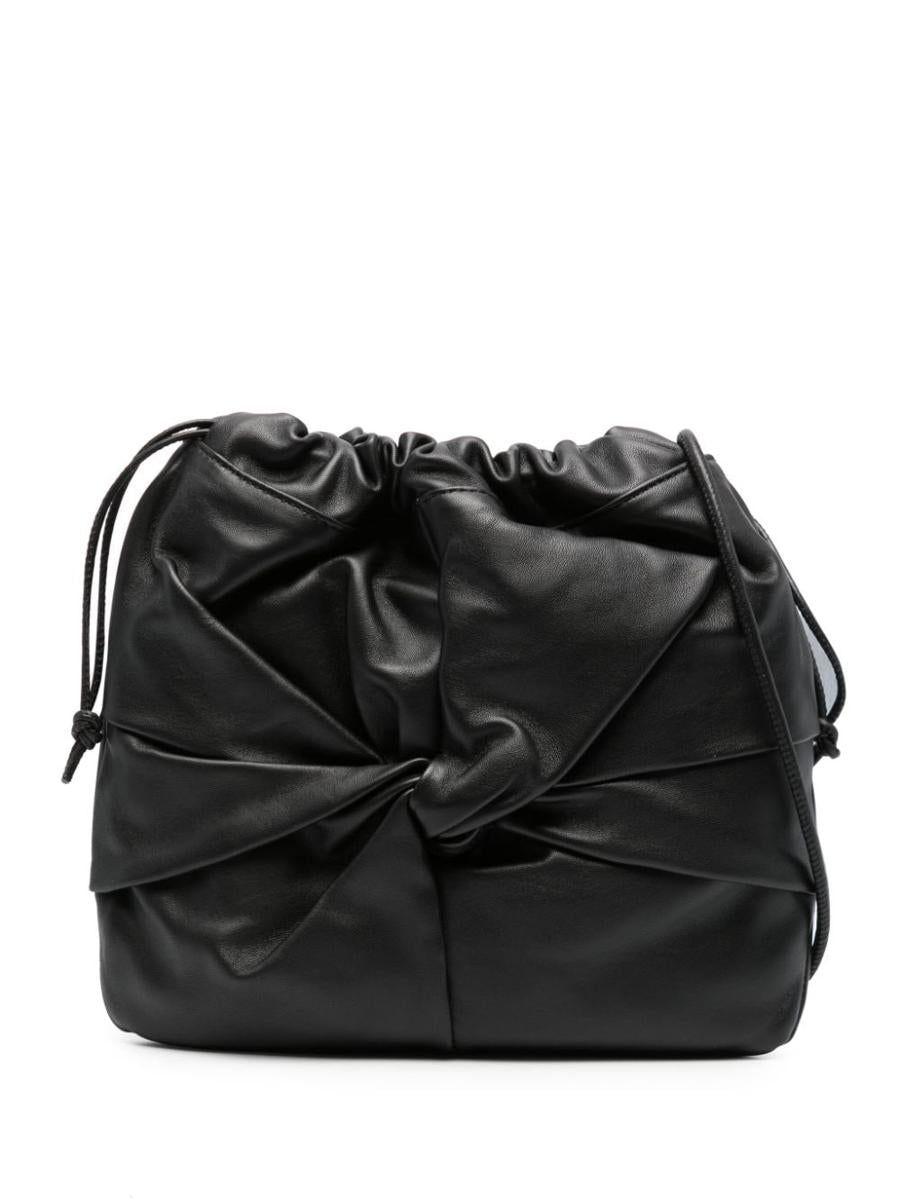 Hereu Ronet Twisted Leather Crossbody Bag in Black | Lyst