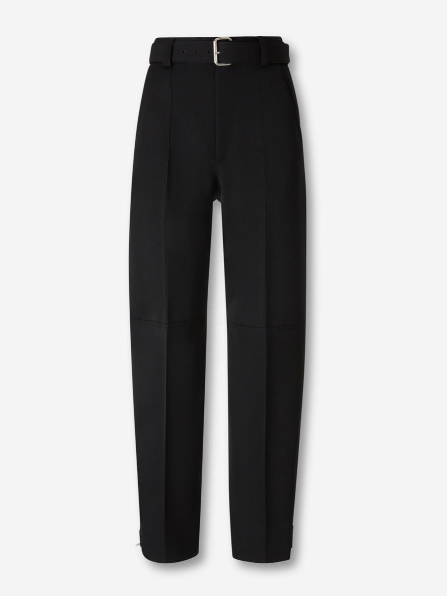 パンツ Bottega Veneta Black Wool Belted Trousers Bottega Veneta Pants for Women | Online Sale up to 69% off