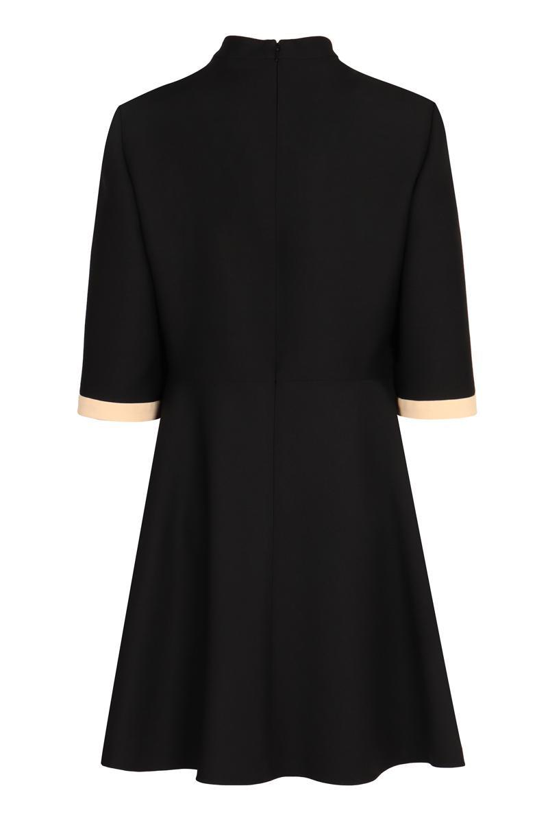 ワンピース VALENTINO GARAVANI Black Wool Blend Dress Valentino Belted logo wool-blend midi dress Valentino