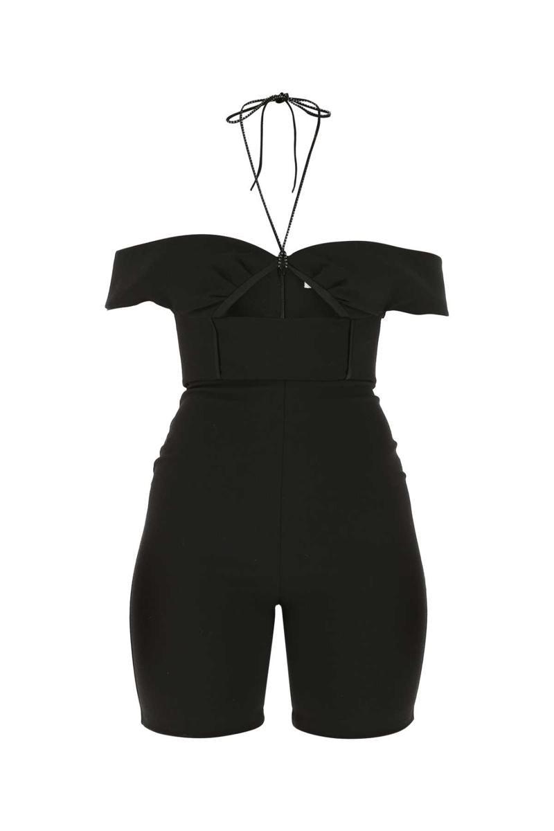 【送料&関税込】Saint Laurent High Waist Backless Playsuit SAINT LAURENT Silk-crepe playsuit Black | REVERSIBLE