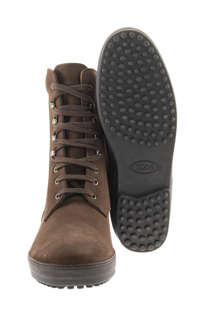 Tod's Winter Rubber Boots In Suede Leather in Brown for Men | Lyst