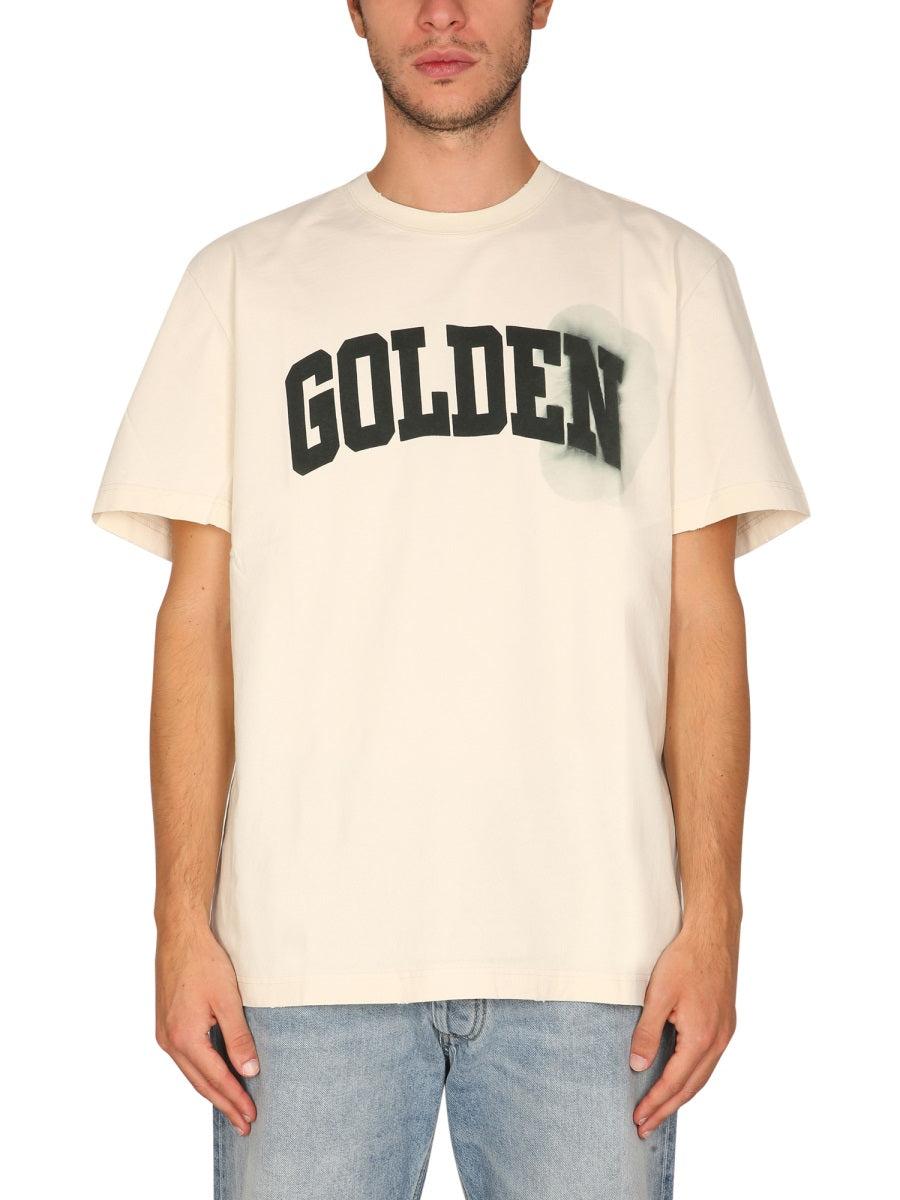 Modstander At vise bøf Golden Goose Logo Print T-shirt in Natural for Men | Lyst
