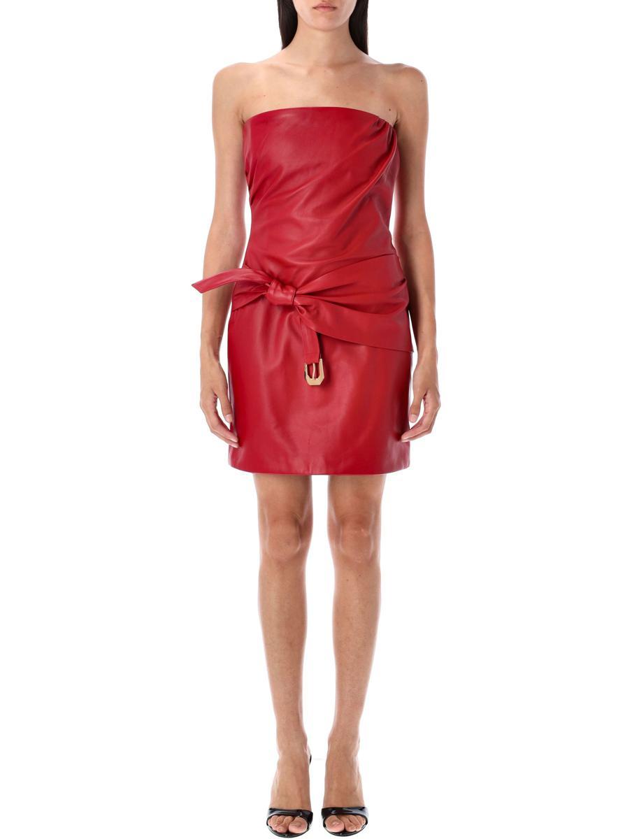 【関税&送料込】Versace Red Leather Mini Dress Versace Mini and short dresses for Women | Online Sale up to