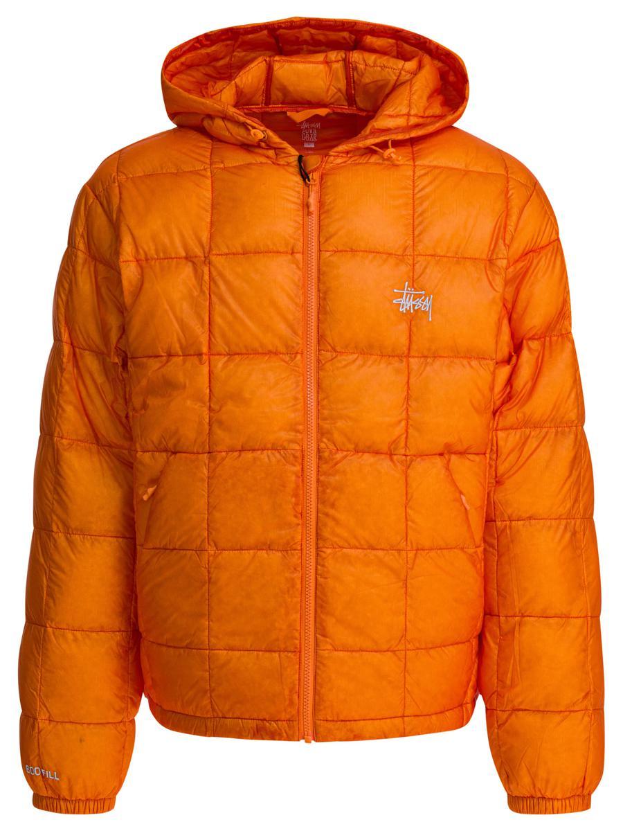 Stussy Midweight Hooded Puffer in Orange for Men | Lyst Australia