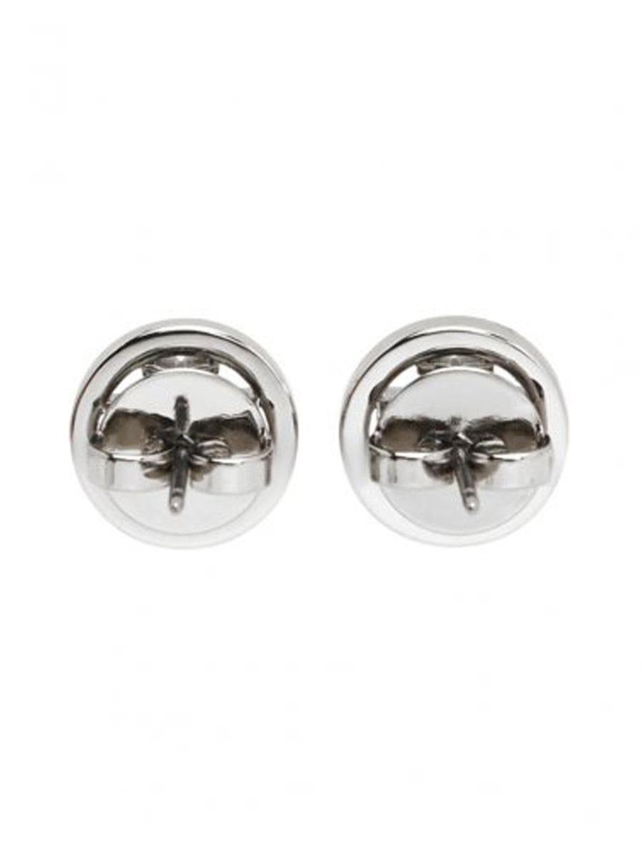 Tory Burch Circle-stud Crystal Logo Earrings in Metallic | Lyst