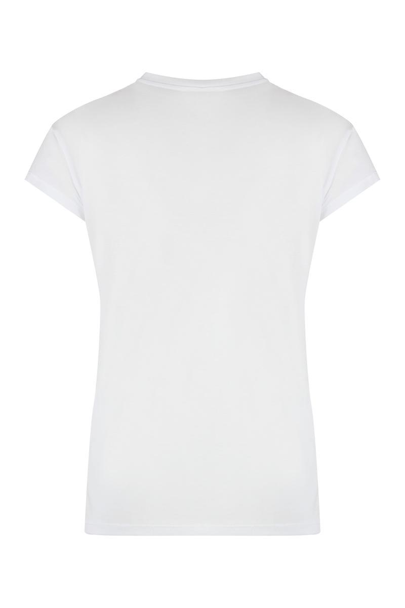 【関税・送料込み】ELISABETTA FRANCHI WHITE COTTON T-SHIRT Elisabetta Franchi Logo Modal T-Shirt in White | Lyst