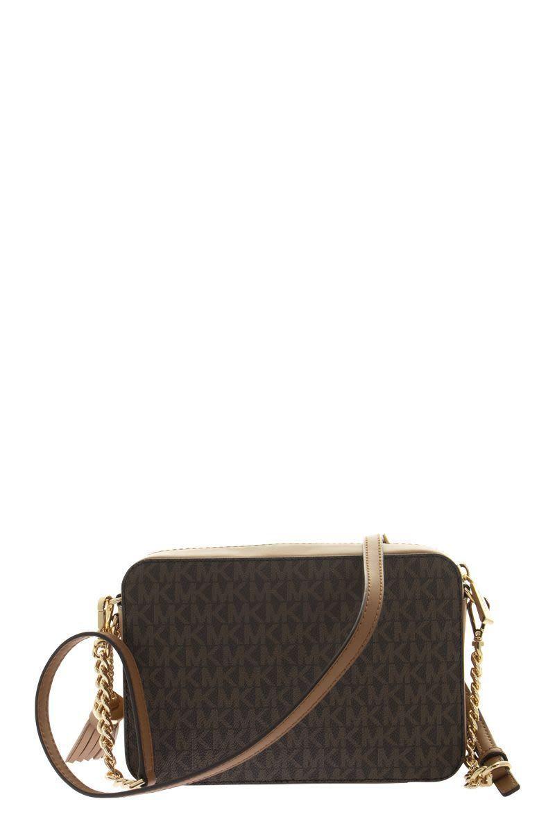 Michael Kors Ginny - Medium Logo Crossbody Bag In Brown