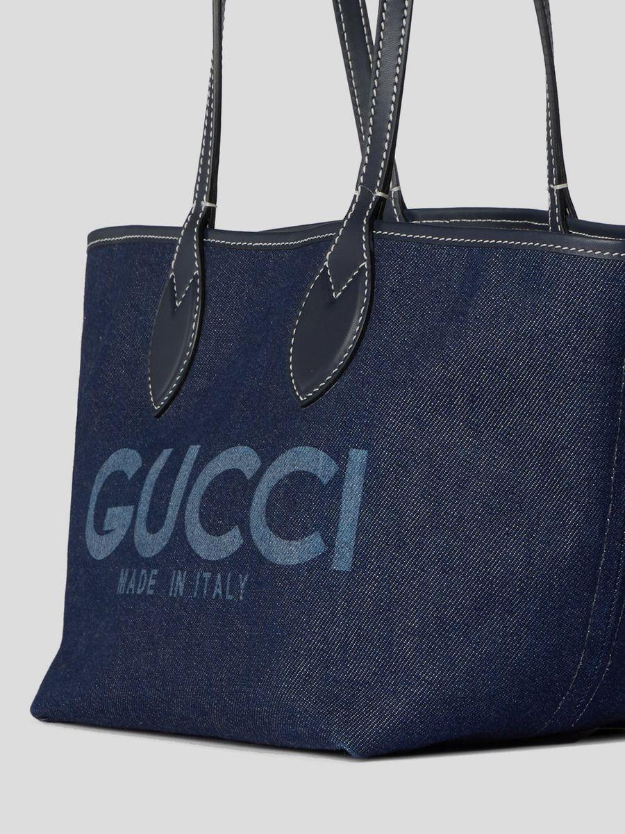 Gucci Denim Totissima Reversibile Shopping Bag in Blue | Lyst