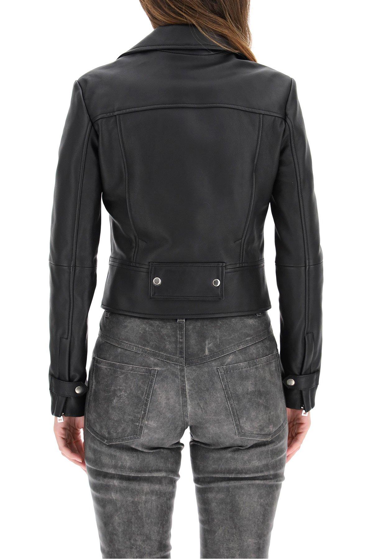 Pinko Leather Biker Jacket in Black - Save 10% - Lyst