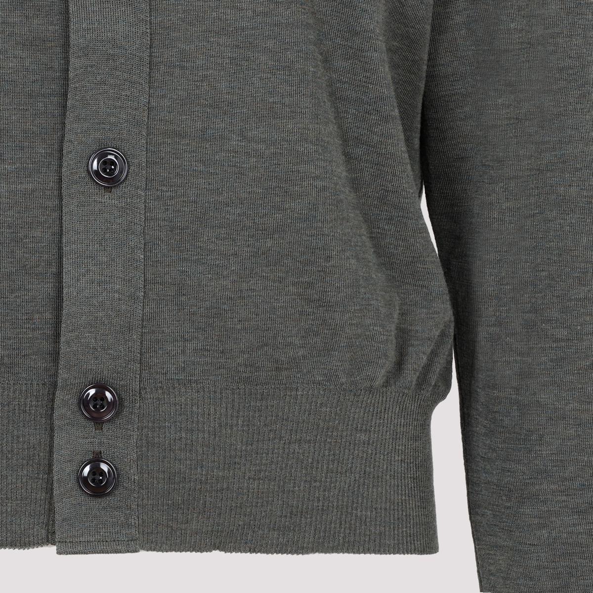 Lemaire Convertible Collar Cardigan Sweater in Gray for Men Lemaire Convertible Collar Cardigan Sweater in Gray for Men