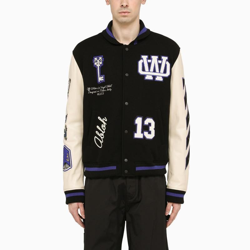 Off-White c/o Virgil Abloh Tm /ivory Bomber Jacket With Patches in ...