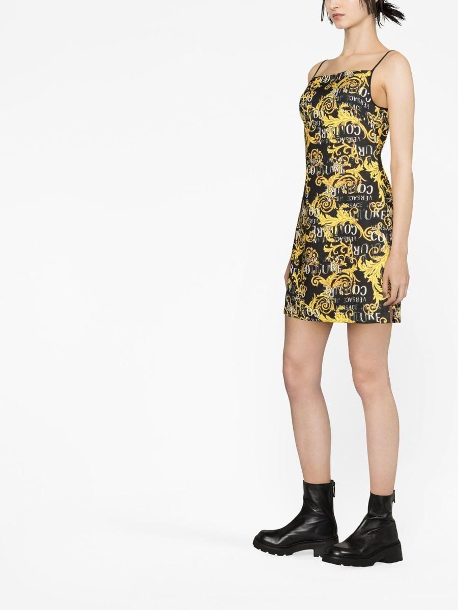 Versace Jeans Couture All-over Logo Print Minidress | Lyst