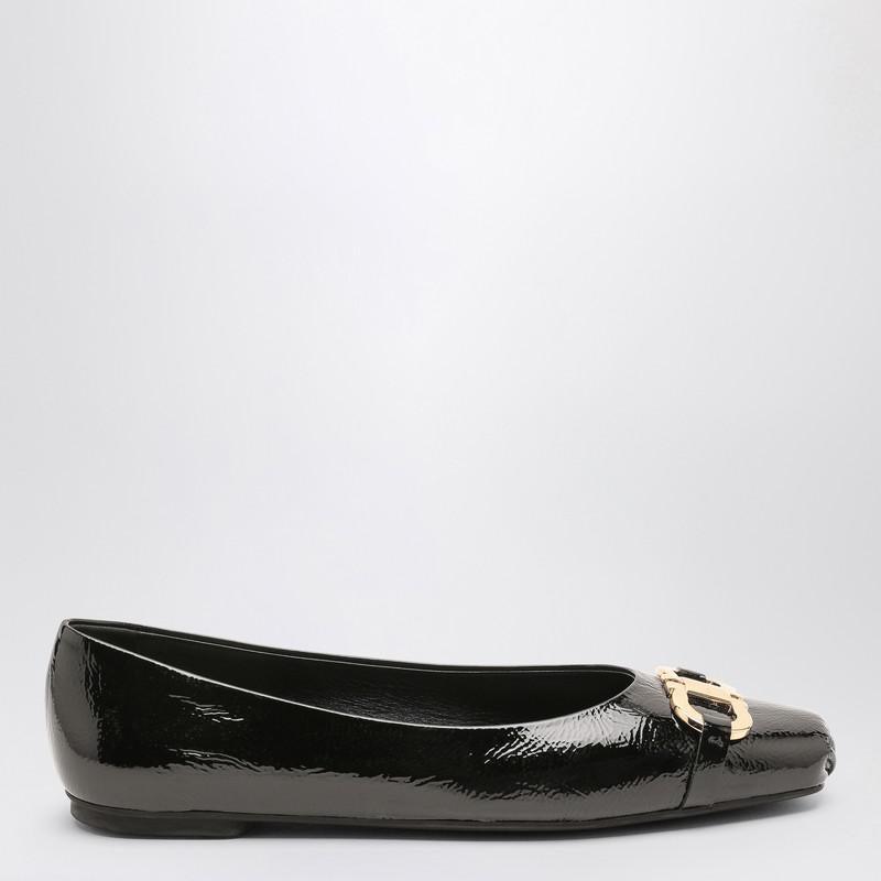 Ferragamo Patent Leather Gancini Hook Ballerina Flats in Black Lyst Canada