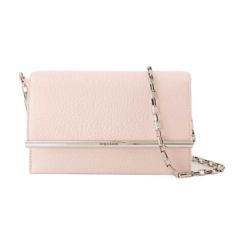 ショルダーバッグ・ポシェット Alexander Mcqueen Mini Cross Bar Purse - Leather - Pink ショルダーバッグ・ポシェット Alexander Mcqueen Mini Cross