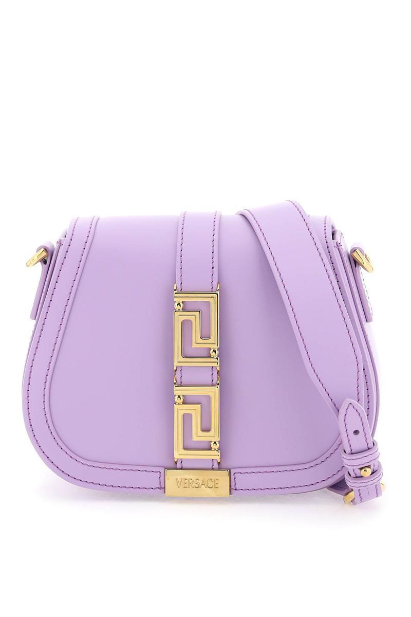 Versace 'greca Goddess' Small Shoulder Bag in Purple | Lyst