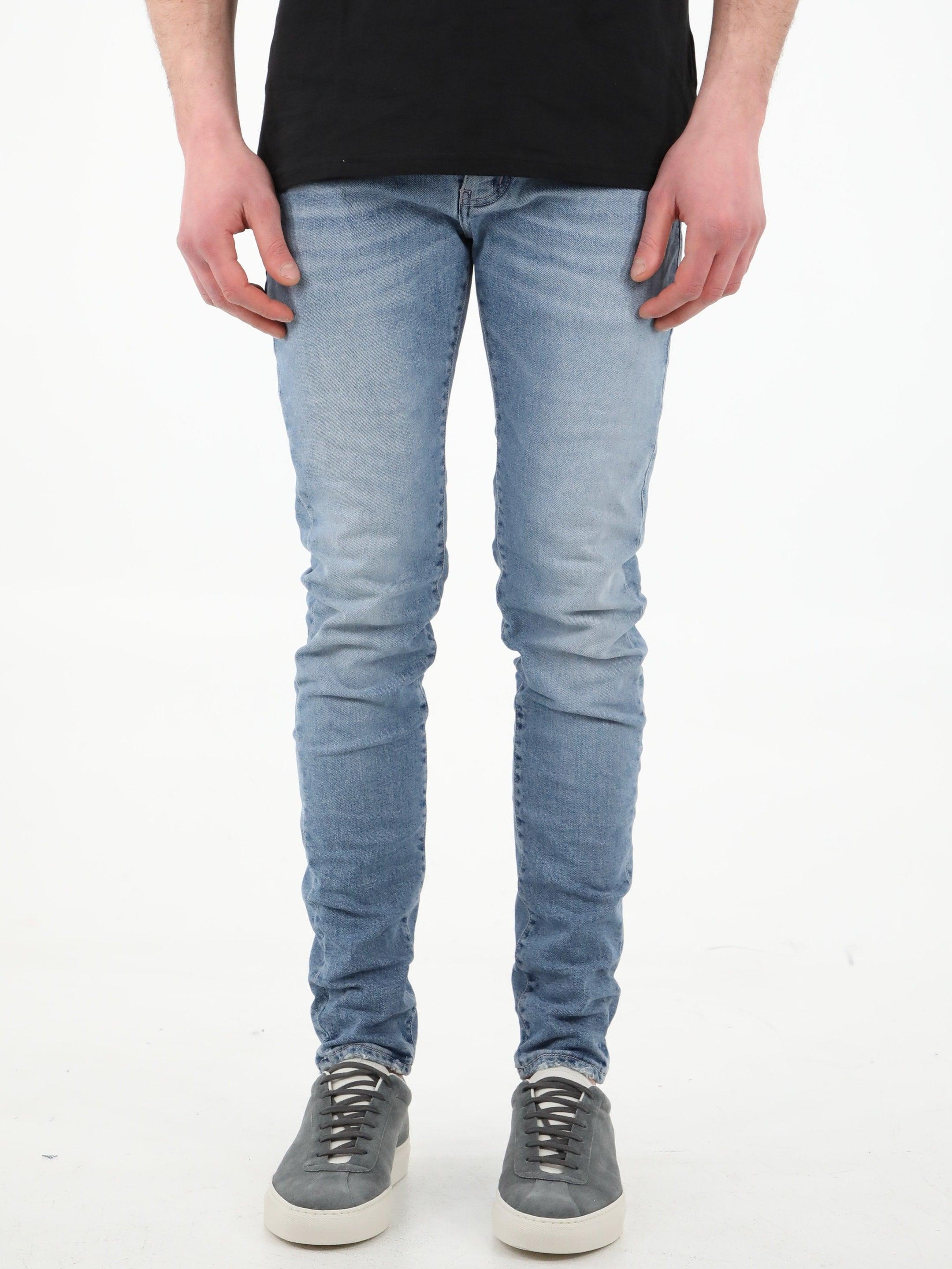 purple jeans blue
