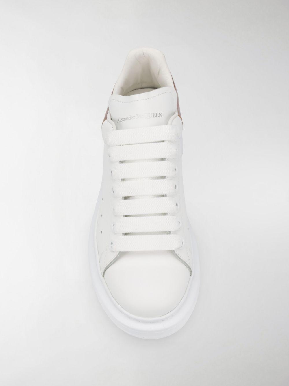 Alexander McQueen Leather White And Rose Gold Classic Sneakers in Pink -  Save 34% - Lyst