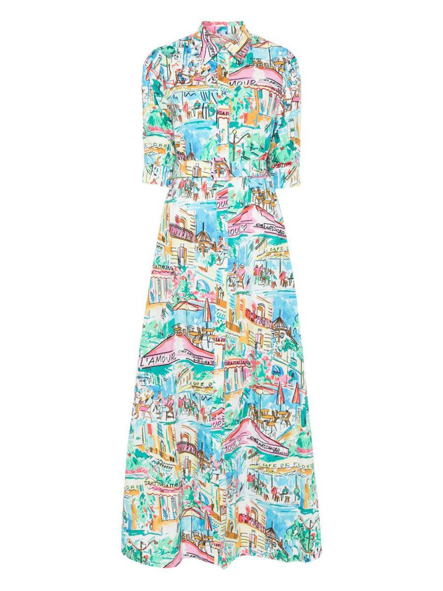 【ALESSANDRO ENRIQUEZ】Printed poplin shirt dress alessandro-enriquez-