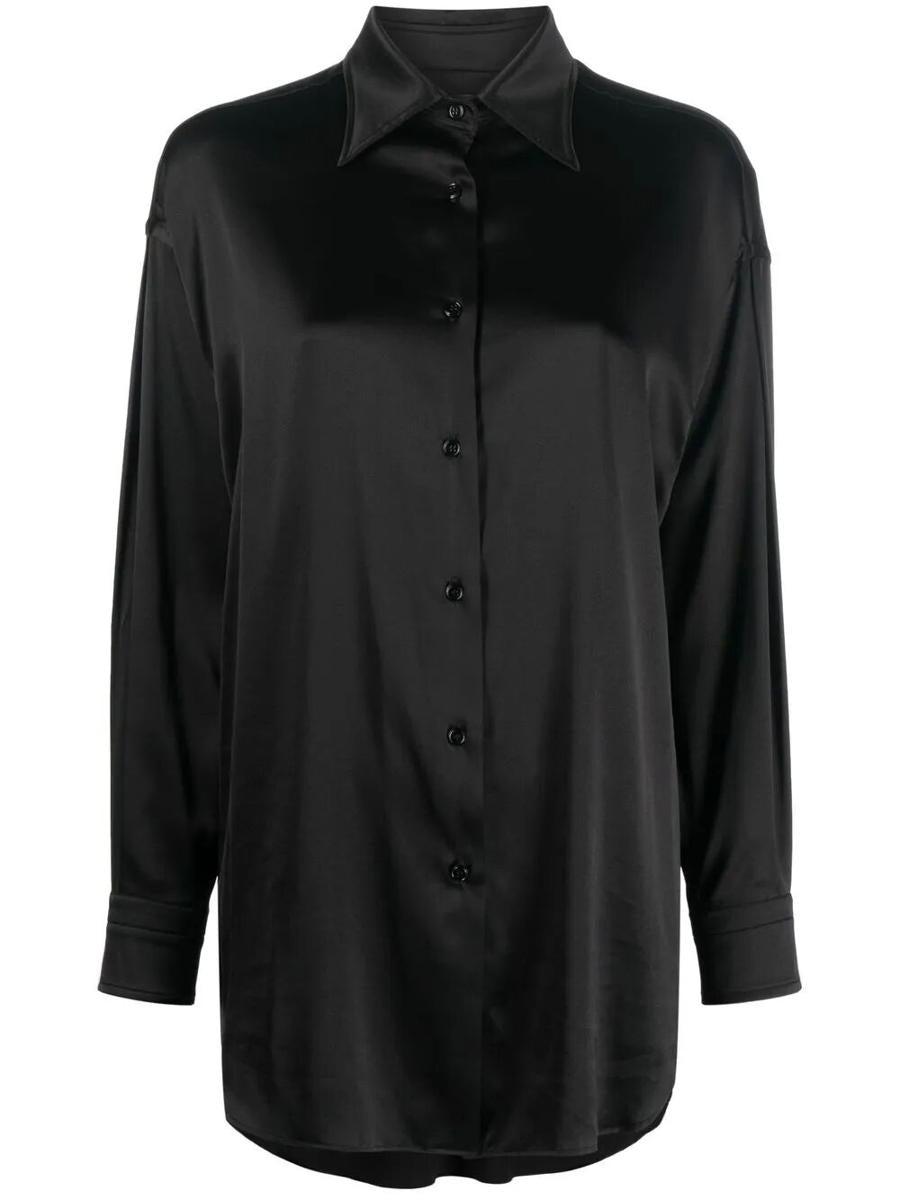 Tシャツ・カットソー TOM FORD STRETCH SILK SATIN RELAXED FIT SHIRT TOM FORD - Stretch Silk Satin Relaxed Fit Shirt TOM FORD