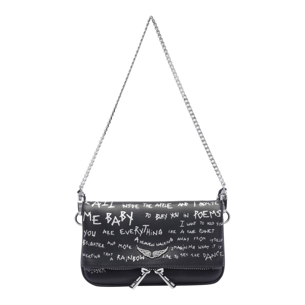 ショルダーバッグ・ポシェット Zadig & Voltaire Rockson Nano Crossbody - Leather - Black Rock Nano Pouch Black Leather Graffiti | Zadig&Voltaire