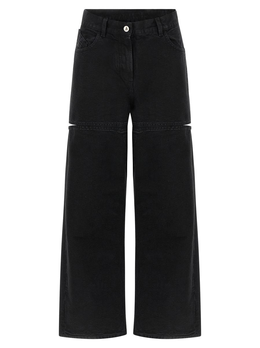デニム・ジーパン THE ATTICO Women Denim Pants 24A241WCP113D066 100 Black THE ATTICO Low Rise Wide Jeans The Attico