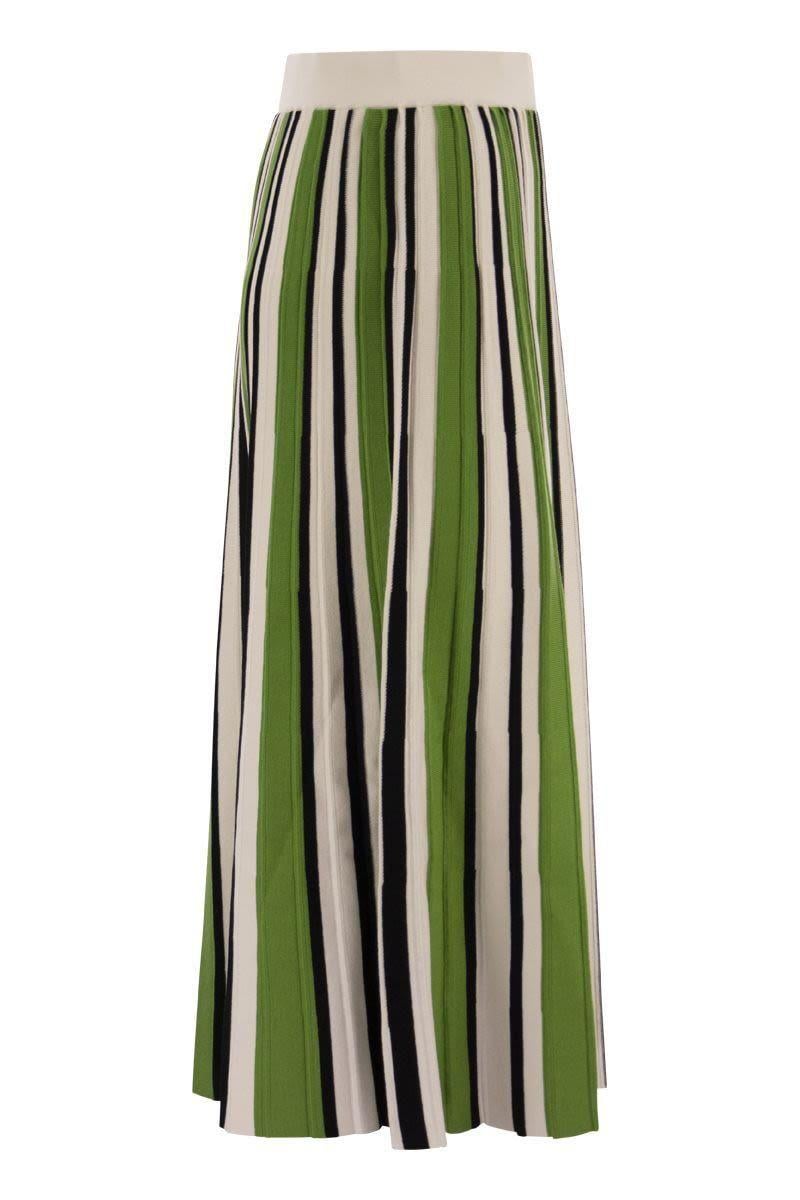 Weekend by Maxmara Editta Pleated Skirt In Stretch Yarn in Green