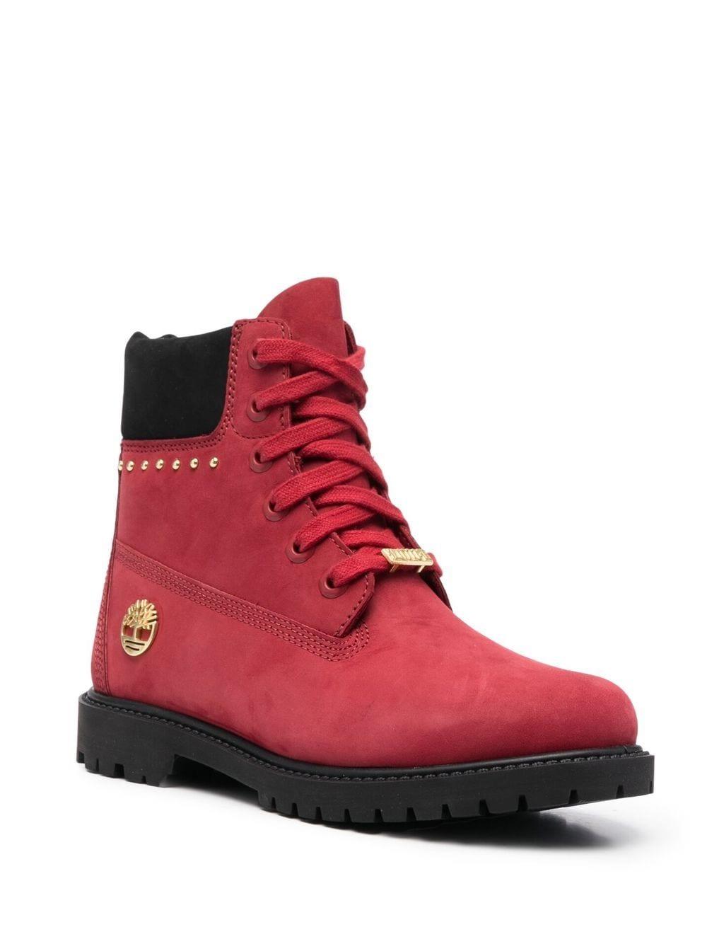 Timberland Leather Boots Bordeaux in Red | Lyst