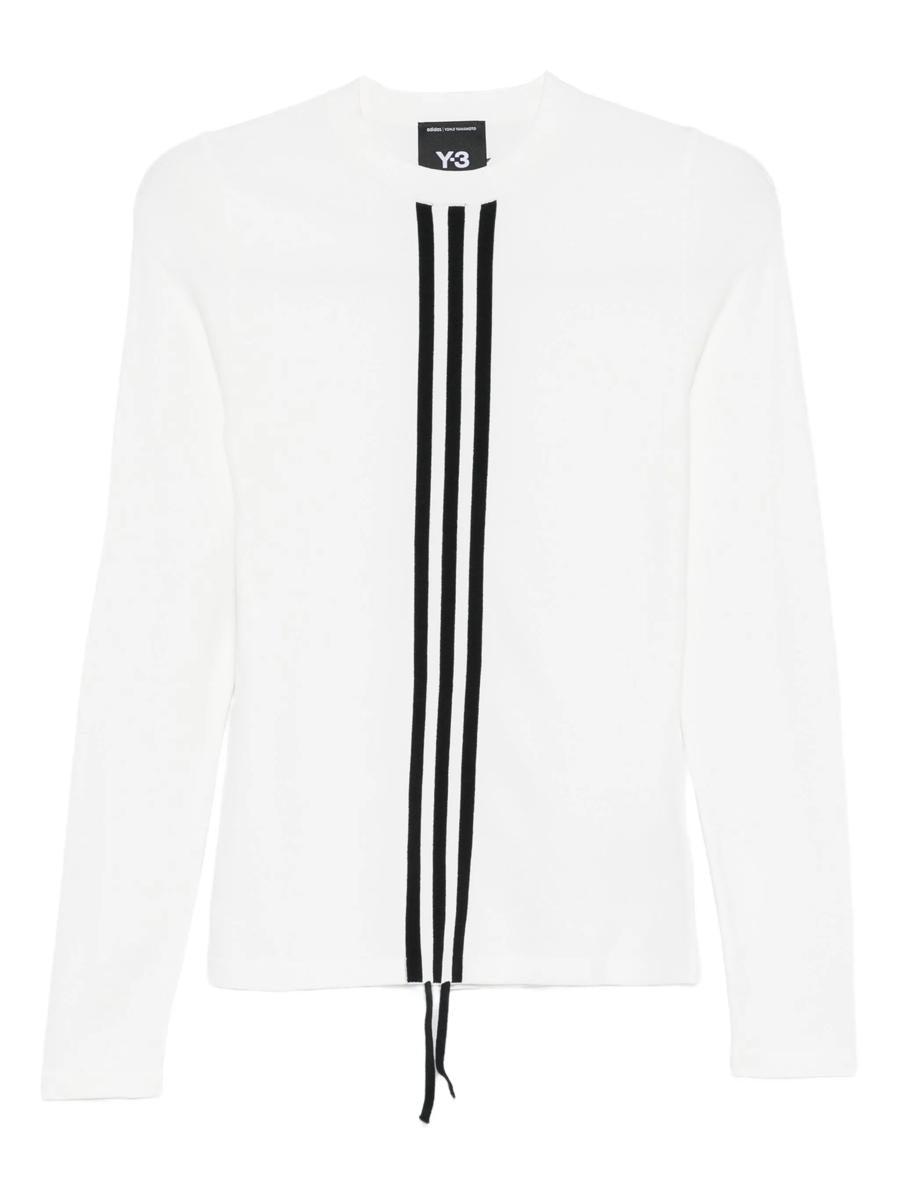 トップス Y-3 3 STRIPE PACKABLE LONG SLEEVE TEE M Y-3 3 Stripe Long Sleeve T-Shirt in Off White/Black Y-3