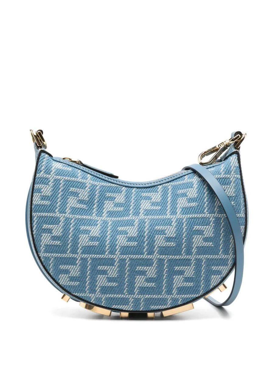 ショルダーバッグ・ポシェット Fendi MINI DENIM EFFECT FF JACQUARD FENDIGRAPHY HOBO BAG Fendi Denim-Effect Ff Jacquard Graphy Mini Bags in Blue | Lyst