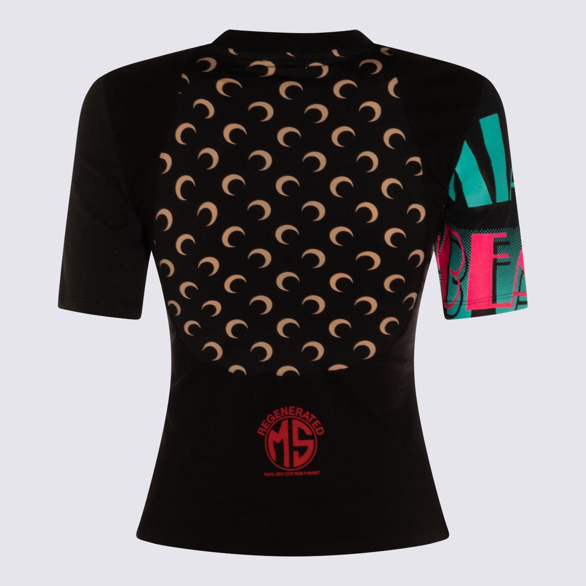Marine Serre Cotton T-Shirt in Black | Lyst