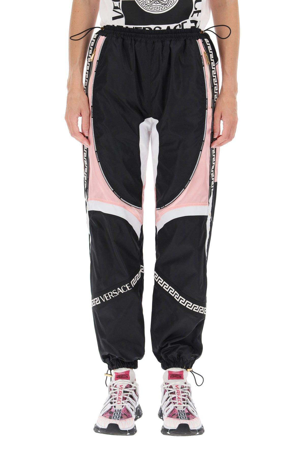 Versace Satin And Nylon jogger Pants in Black,Pink (Black) | Lyst