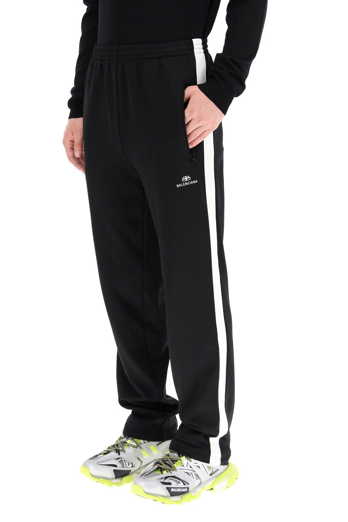 Balenciaga Cotton Sweatpants With Side Bands in Black for Men - Save 8% ...