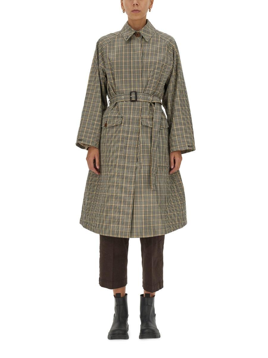 YMC Belted Trench Coat in Natural | Lyst