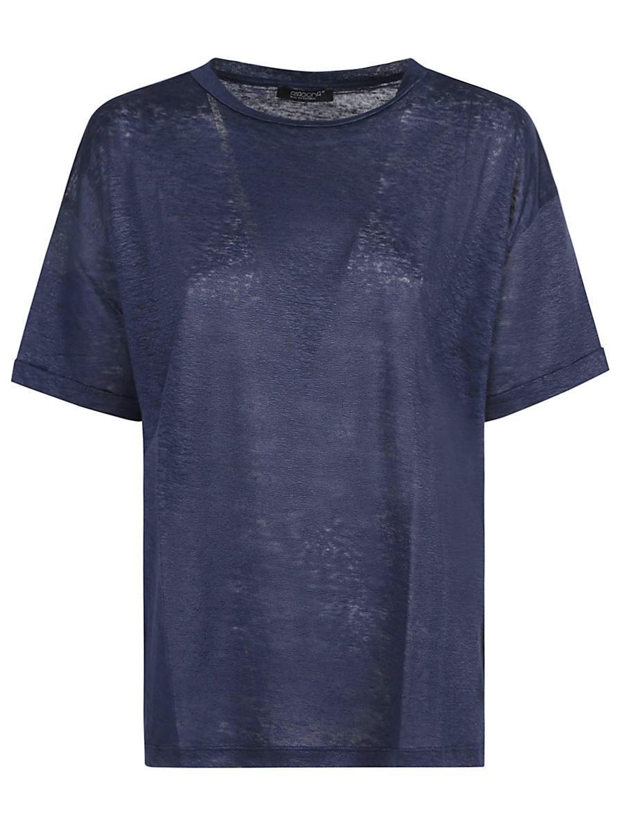 ARAGONA 売れ筋商品|||アラゴナ Tシャツ トップス レディース T-shirts Blue 送料無料】 アラゴナ レディース Tシャツ トップス T-shirt Sky