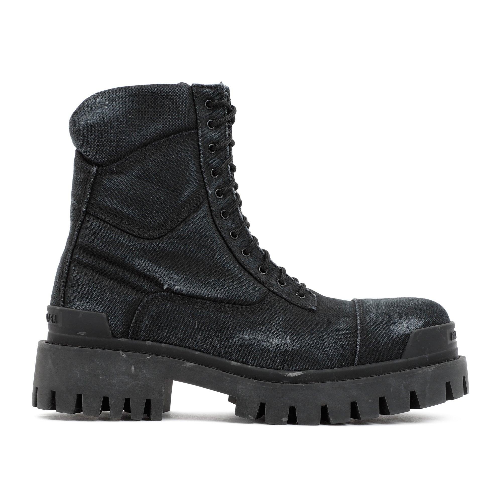 Balenciaga Combat Canvas Boots Shoes in Black for Men | Lyst