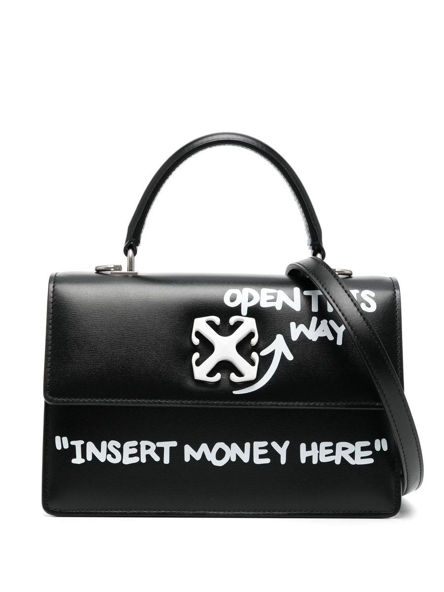 Off White c o Virgil Abloh Off Jitney 1.4 Leather Tote Bag in Black Lyst UK