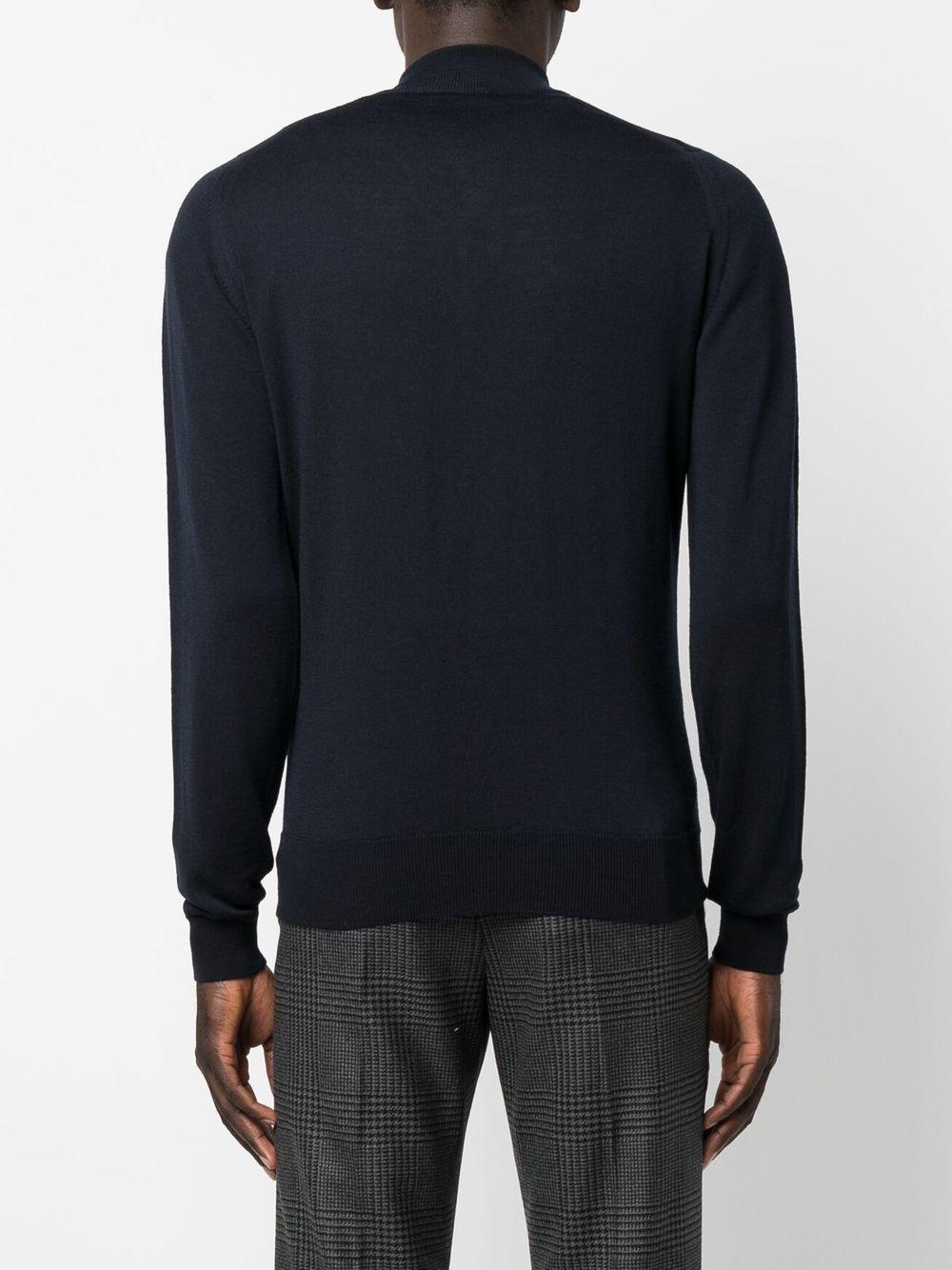 Mens Clothing Sweaters and knitwear Zipped sweaters John Smedley Wool Maglia Full Zip in Black for Men 