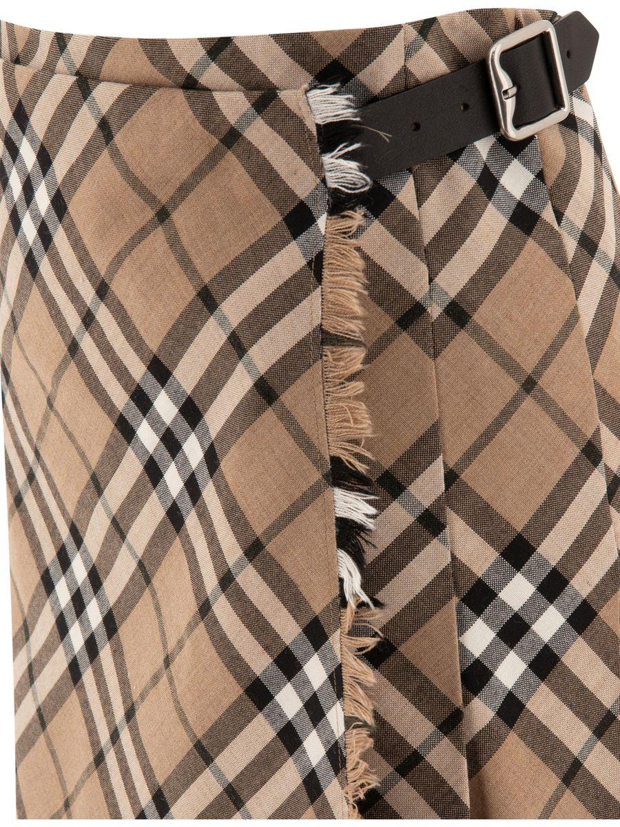 Burberry Check Wool Blend Mini Kilt in Natural Lyst UK