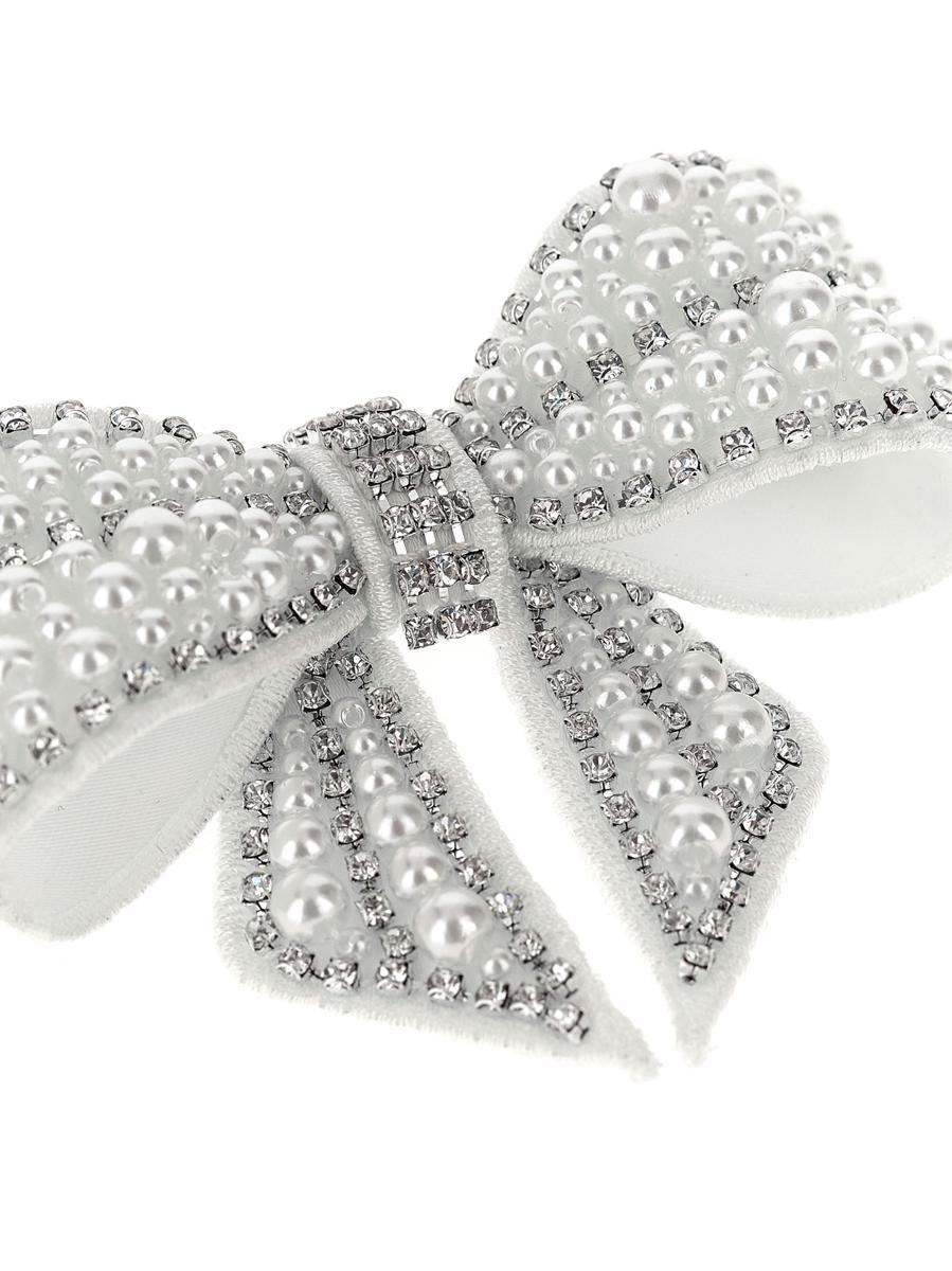 ヘアアクセサリー Pearl Crystal Bow Hair Clip - SELF PORTRAIT - Silver - White Pearl Crystal Bow Hairclip – self-portrait-US