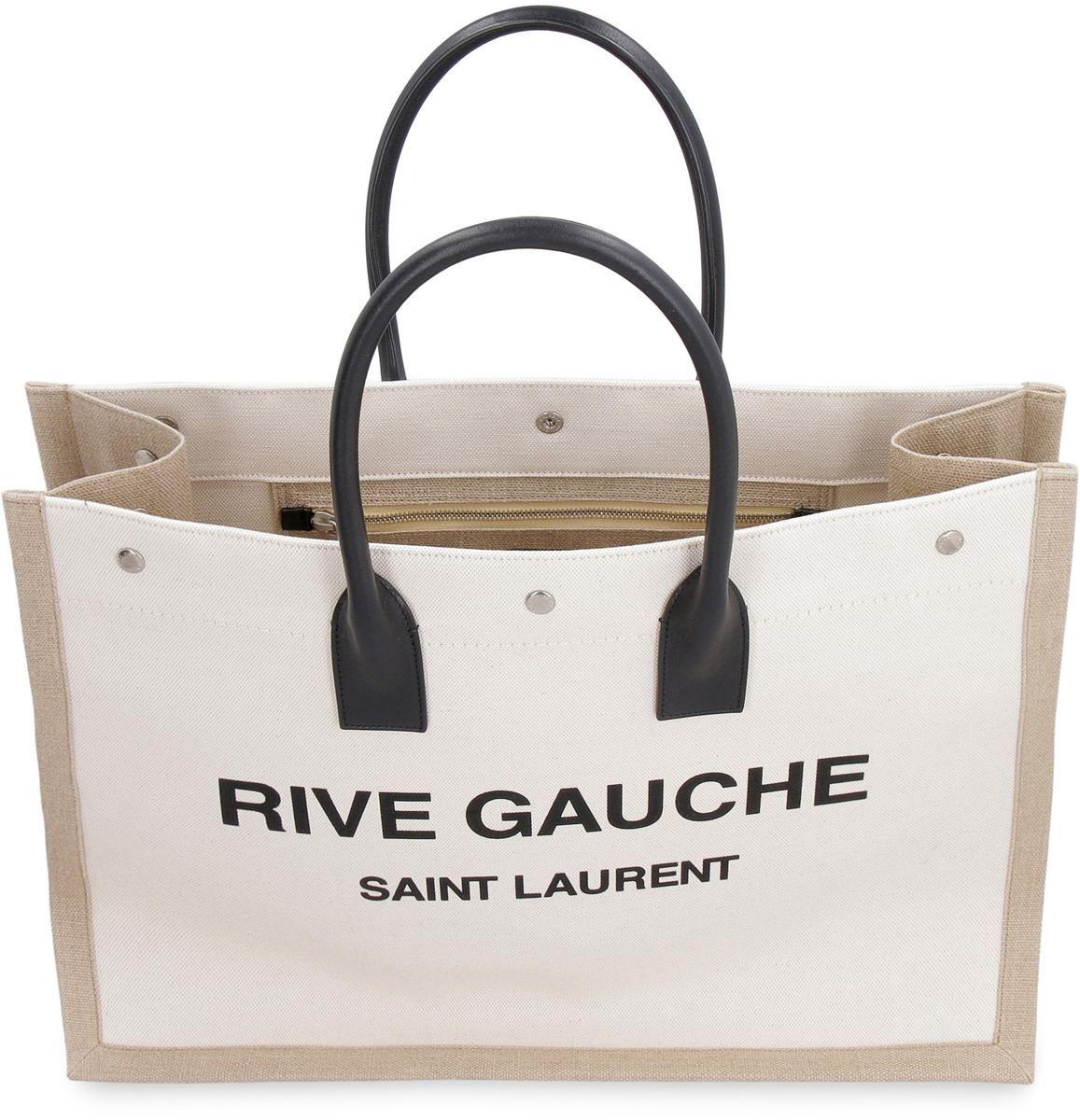Saint Laurent Noe Leather-trimmed Logo-Print Canvas Tote Bag