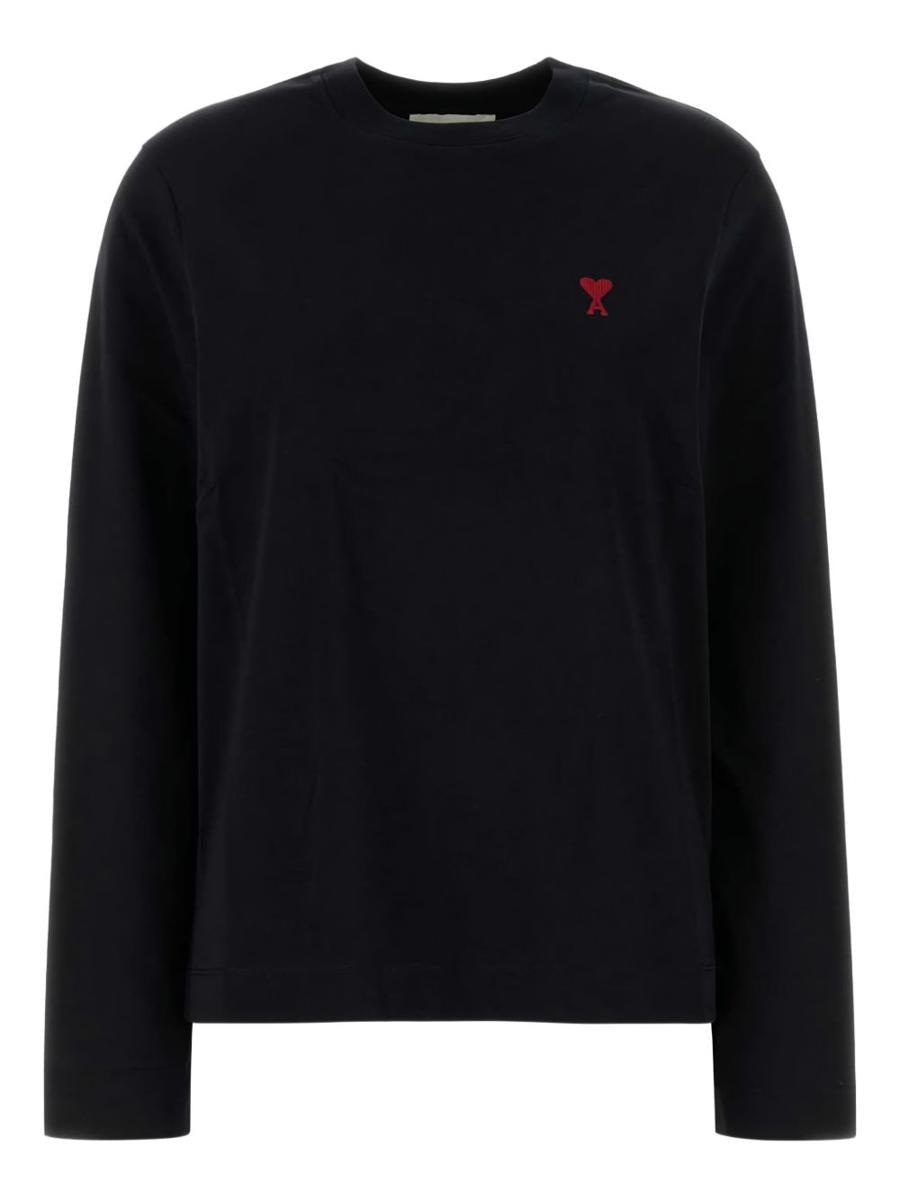 AMI｜LONG-SLEEVED ROUND NECK T-SHIRTS (UTS216 JE0051 468 AMI Paris AMI DE COEUR LONGSLEEVE T-SHIRT Grey | BSTN Store