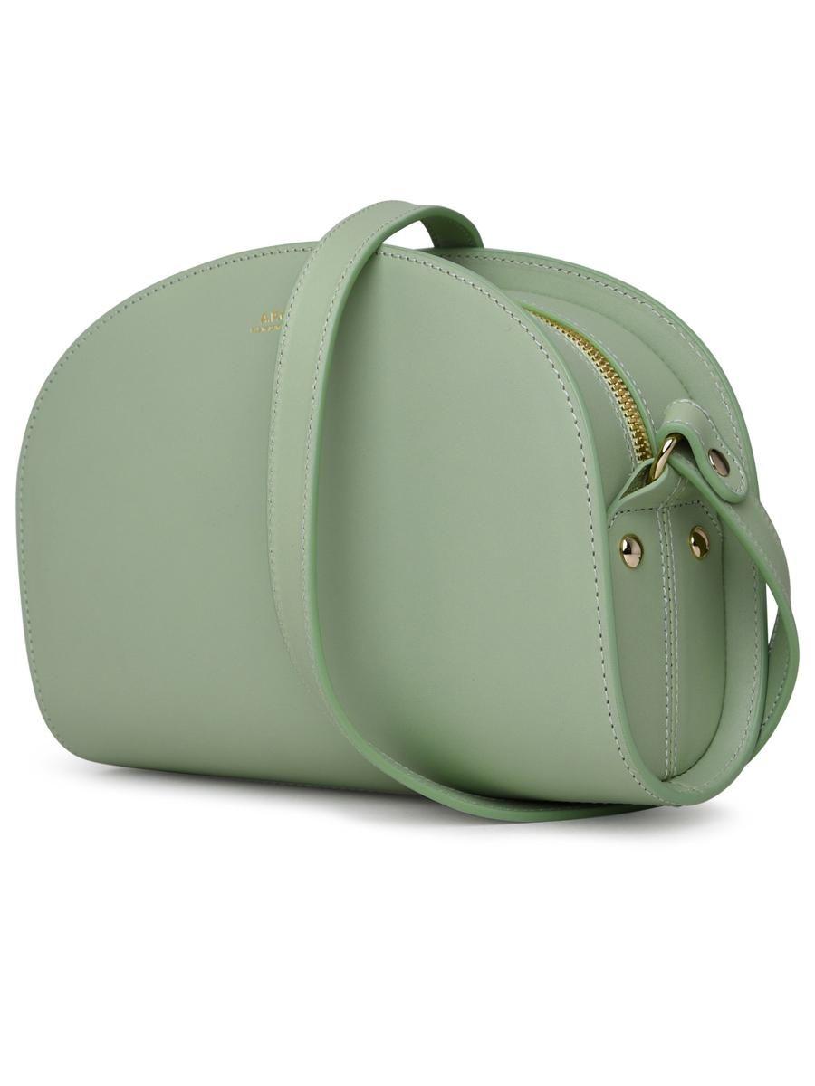 A.P.C. Green Leather Demi-lune Bag