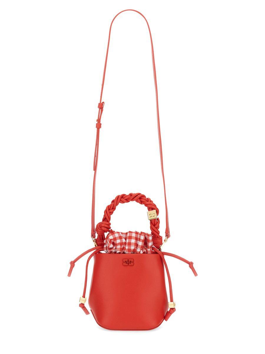 Ganni Mini Bucket Bou Bag in Red | Lyst