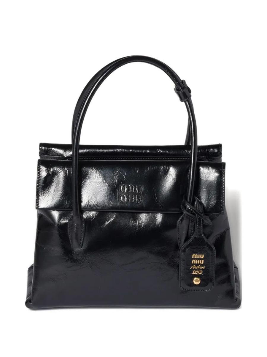 Miu Miu Borsa A Mano Vitello Shine in Black | Lyst UK