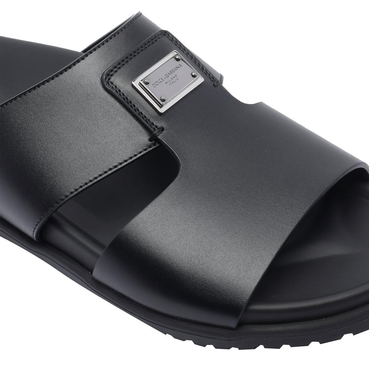Dolce & Gabbana Leather sandals for Men | Online Sale up to