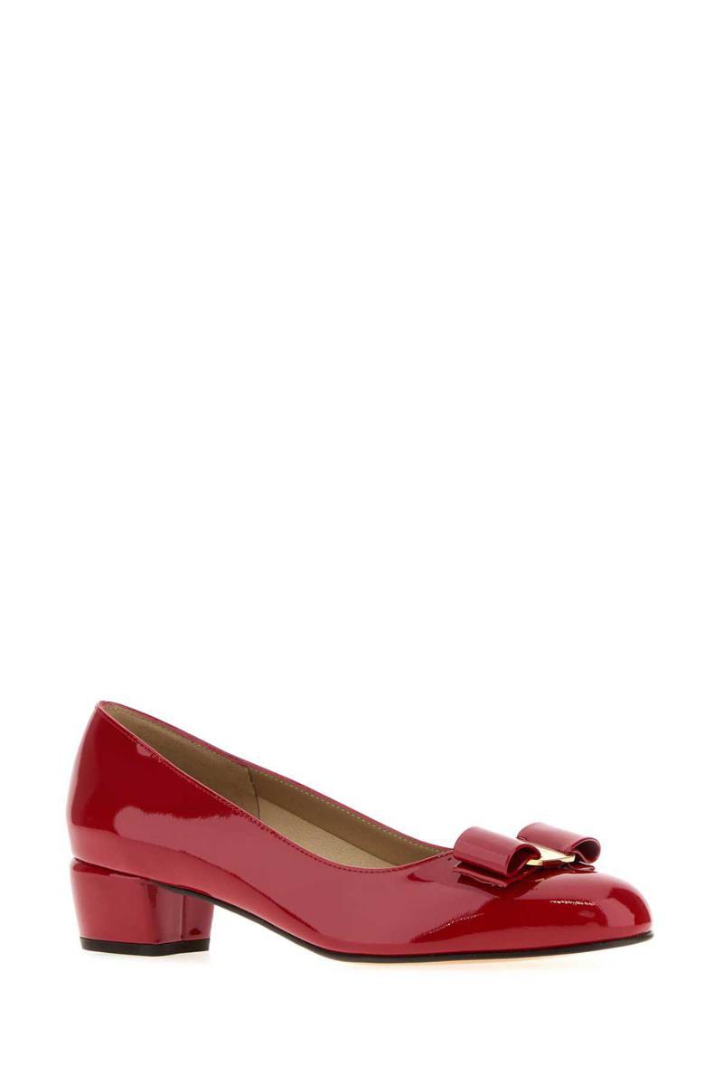 パンプス SALVATORE FERRAGAMO SKIN PINK LEATHER MARA 40 PUMPS New Salvatore Ferragamo 'Pimpa' New Blush Patent Leather