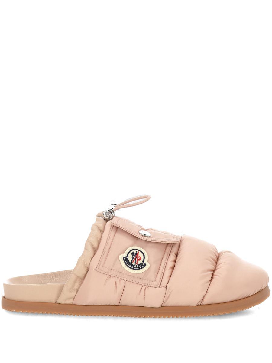 サンダル・ミュール MONCLER Mon pocket padded leather and nylon mule Rosa Pink Mon Summer Nappa Leather Sliders - Sandals & Sliders