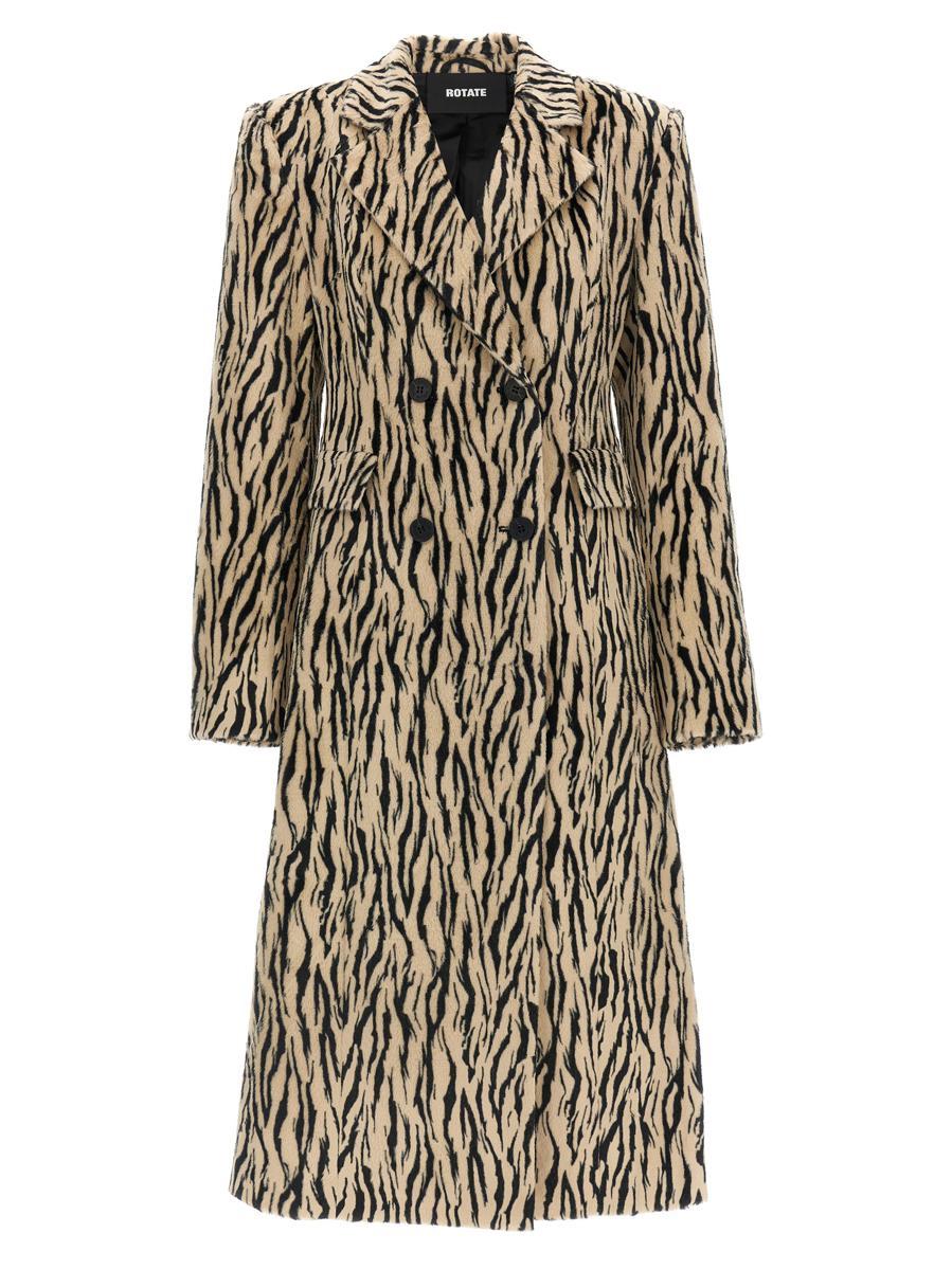 【関税&送料込】Rotate Birger Christensen Printed Faux Fur S Faux Fur Crop Jacket Zebra Print - ROTATE Birger Christensen