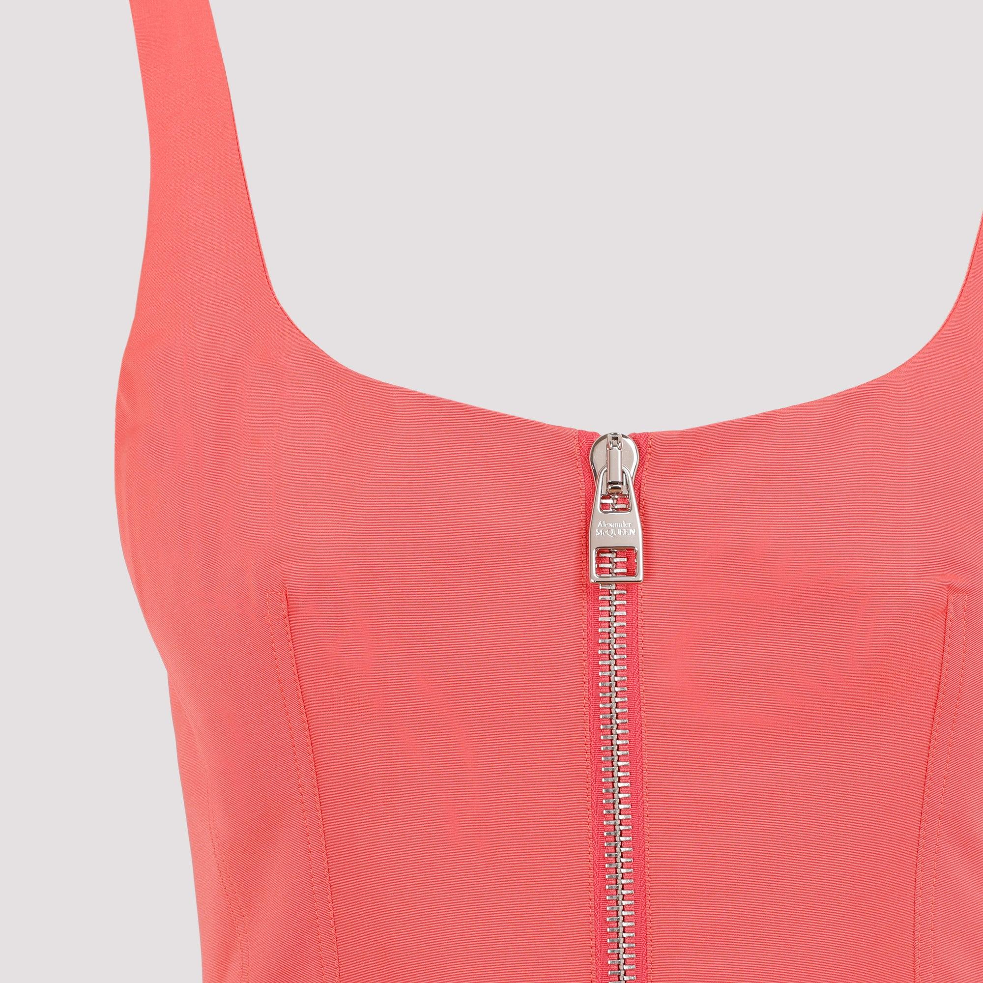 Alexander McQueen Zip Detail Polyfaille Mini Dress in Pink - Save 