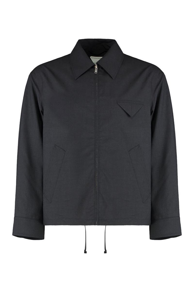 ジャケット Bottega Veneta Dark Grey Wool Jacket Bottega Veneta - Camp-Collar Wool-Felt Shirt Jacket - Gray